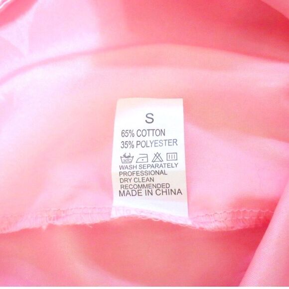 Pink Satin Feather Trim Pajama Pants Sz S NWOT - Picture 8 of 8